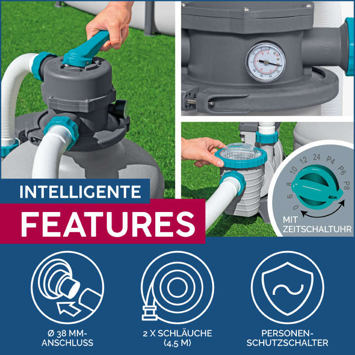 Bestway Sandfilteranlage mit Zeitschaltuhr 6.056 l/h